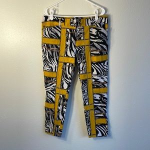 Yellow and black capris